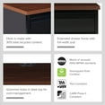 thumbnail image 5 of Hirsh Double Pedestal Office Desk with Center Drawer for Home, Office, or School, 30" D x 60" W, Black/Walnut, 5 of 22