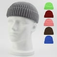 thumbnail image 5 of Opolski Unisex Beanie Hat Solid Color Dome Brimless Windproof Stretchy Knitting Couple Cap Light Grey, 5 of 8