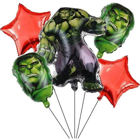 5 Pcs Superhero Balloon The Incredible Hulk Balloons Birthday Party Decoration Balloons
