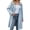 Blue, variant on Double Breasted Spring Fall Women Solid Color Lapel Long Casual Trench Coat