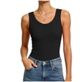 thumbnail image 6 of vigerkar Womens Sleeveless Crewneck Ribbed Tank Tops Casual Basic Summer Top Slim Fitted Racerback Shirts (Black, XXL), 6 of 7