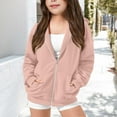 thumbnail image 2 of KAUOD Teen Girls Cute Hoodies Ribbed Soft Zip up Hoodie Sweatshirts Kids Oversized Pockets Long Sleeve Fleece Clothes, 2 of 7