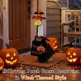 thumbnail image 5 of Halloween Porch Goose Outfit Decorative 23 Inch Lawn Goose Clothes with Witch Hat Pumpkin Print Cape and Bag Reusable Garden Statue Dress Up Costume for Porch Lawn Garden, 5 of 9