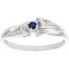 Sapphire Diamond Accented 10kt White Gold Promise Ring