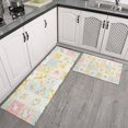 thumbnail image 2 of Pioneer Flower Floral Print Pattern Kitchen Rugs Sets Of 2, Anti Fatigue Non Slip Washable Floor Mats for Kitchen Sink Laundry, 17X30 Inch + 17X47 Inch, 2 of 6