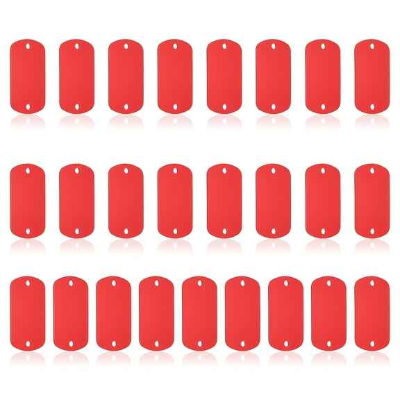 25 Set Metal Stamping Blanks, Rectangle Stamping Tags Blanks Aluminum Name Tags 5x3cm for Laser Engraving, Red