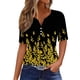 thumbnail image 2 of Fiudx Ofertas de La Semana Blusa de Manga Corta Estampada a La Moda para Mujer, Blusas Informales con Cuello En V, 2 of 5