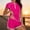 Hot Pink, variant on Short Sleeve Rash Guard for Women 2 Piece Swimsuit UPF 50+ Zipper Swim Shirts with Built in Bra Army Green M