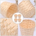 thumbnail image 4 of Cesta de almacenamiento tejida de bambú de 4 piezas, cesta decorativa para flores, organizador de artículos diversos, 4 of 7