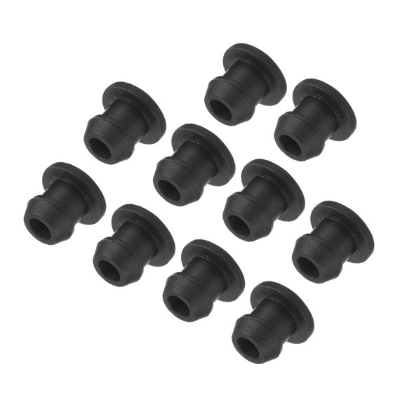 Uxcell Silicone Snap in Locking Hole Plugs For Kitchen Bulkheads Waterproof Sealing Plugs Black 6mm 10 Pcs