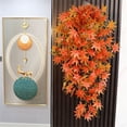 thumbnail image 5 of 1 Pc Fall Maple Leaves Garland Artificial Maples Leave Vines Fake Autumn Silk Leaf Greenery Hanging Ivy Plants Decor for Outdoor Indoor Home Garden Thanksgiving Party Fireplace Yellow, 5 of 6