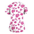 thumbnail image 5 of Feancey Pink Ribbon Scrub Tops for Women Breast Cancer Awarness Scrubs Shirts Nurse Short Sleeve V Neck Working T-Shirts Soft Stretch Nursing Uniforms Pink M, 5 of 5