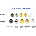 thumbnail image 3 of Mandala Crafts Round Spacer Beads for Jewelry Making and DIY Crafting 1500 Gold Silver Gunmetal Loose Metallic Plastic Beads 4mm 5mm, 3 of 6