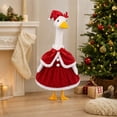 thumbnail image 7 of Christmas Santa Claus Goose Outfit Porch Goose Outfits Red Reindeer Clothes for 23 inch High Yard Garden Concrete goose Lawn Silly Geese Clothes for Cement Plastic Duck Christmas Costume, 7 of 7