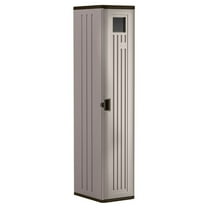 Suncast 72" Resin Outdoor Storage Cabinet with 3 Shelves, Platinum Metallic