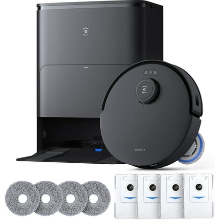 ECOVACS DEEBOT T30S Care Robot Vacuum and Mop, 11000Pa, ZeroTangle Technology, TruEdge Adaptive Edge Mopping, Hot Water Mop Washing, Self-Emptying, Self Refilling, Auto-Mop Lifting