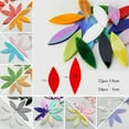 thumbnail image 2 of 80g/2.82oz 32pcs/24pcs Leaf Shaped Petal Stained Mosaic Tiles Oval Translucent Mica Glass DIY Handmade Art Craft Decoration, 2 of 7