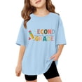 thumbnail image 3 of Miaoju Teen Girl Shirts Round Neck Solid Color Short Sleeve Tee for Toddler Loose Holidays Tops T-Shirts Toddler To Big Kid, 3 of 6