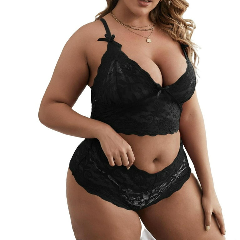Sexy Sets Black Plus Size Sexy Lingerie (Women's)