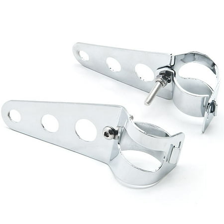 Krator Chrome Headlight Mounting Bracket Fork Ear 31-37mm For Harley Davidson Dyna Glide Fat Bob Street