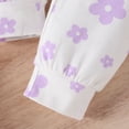 thumbnail image 4 of Toddler Baby Girl Fall Winter Outfit Purple Floral Sweatshirt Tops Pants Kids Jogger Clothes Set 9M-5Y, 4 of 5