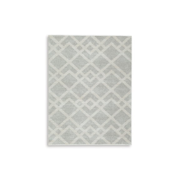 Signature Design by Ashley Unawick 5' x 7' Area Rug, Gray Ivory Geometric