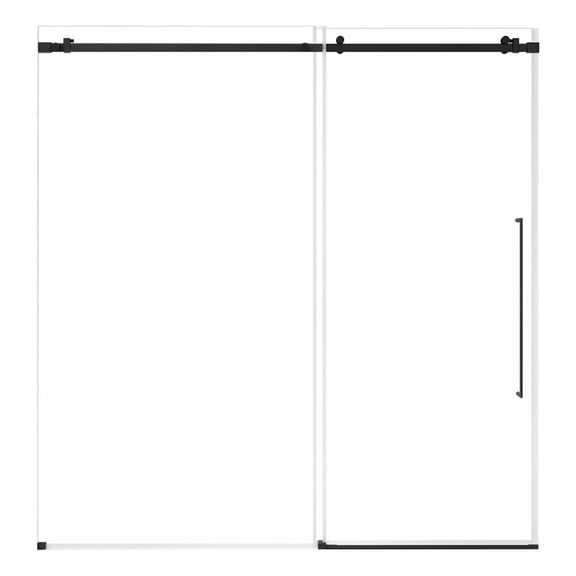 Selby 72"W x 74"H Frameless Sliding Alcove Shower Door in Black