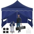 thumbnail image 6 of HOTEEL 10x10 Pop Up Canopy , UPF 50+ Easy Setup Canopy Tent Waterproof Outdoor Instant Portable Shelter with 4 Removable Sidewalls, Sandbags, Stakes & Ropes for Party, Events, Vendor, Dark Blue, 6 of 9