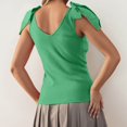 thumbnail image 4 of SGMVNU Womens Bow Tie Tank Tops V Neck Sleeveless Tanks Knit Going Out Tops Shoulder Strap Camisole Top Trendy Size: L GN2, 4 of 6