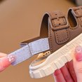thumbnail image 6 of Eltusu Girls Sandals with Strap, Non Slip Soft Sole Open Toe Breathable Flat Sandals Brown Size 8(Toddler), 6 of 7