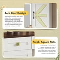 thumbnail image 6 of GALAXHERO Farmhouse Vanity Desk, Makeup Table Set with Mirror and Lights, Dressing Table with 2 Drawers and 2 Cabinets, Hair Dryer Holder for Bedroom, White, 6 of 9