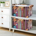 thumbnail image 2 of Yayeee Foldable Storage Basket for Shelves with Handles Set of 2 Waterproof Cloth Bins, Futuristic Sun, 2 of 7
