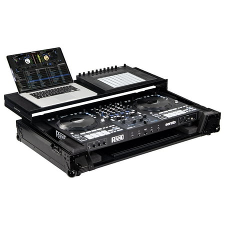Odyssey FZGSRANE4GTBLM Black Label RANE FOUR Flight Case with Glide Tray and Platform