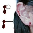 thumbnail image 2 of ZPAQI Punk Red Dripping Blood Stud Earrings for Women Vintage Hyperbole Earrings Gift, 2 of 18