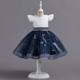 thumbnail image 4 of Godderr Kids Toddler bridesmaid dresses Princess Dresses Girls Tutu Tulle Dresses Sequin Flower Girls Party Birthday Outfit Dress Baby Ruffle Sleeve Wedding Party Gown for 3-10Y, 4 of 8