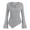 Gray, variant on Women's Sweater Top Cowl Neck Ribbed Knit Long Flare Sleeve Fall Winter Fitted Blouse