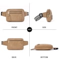 thumbnail image 4 of HKCLUF Women Fashionable Fanny Packs Leather Belt Bag with Adjustable Strap for Travel Camping, 4 of 10