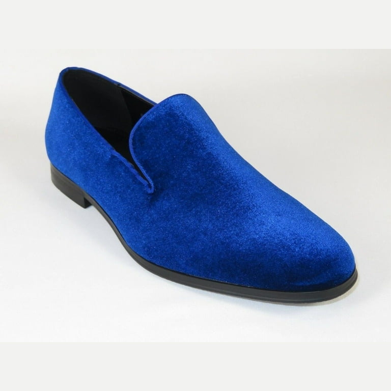 Blue Velvet Loafers Royal Blue Evening Shoes Dress Loafers Blue