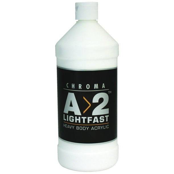 Chroma A>2 Lightfast Heavy Body Acrylic Paint, 1 Liter Bottle, Multiple