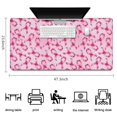 thumbnail image 5 of Long Mouse Pads for Desk,Pink Breast Cancer Desk Mats on Top Of Desks, Desk Mouse Pad Extra Large with 3mm Non-Slip Base and Stitched Edge for Gaming,Office,Work,Home 47.3x23.6in, 5 of 5