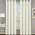 thumbnail image 1 of Pair (Set of 2) Blair Jacquard Room Darkening Curtain Floral Inspired Curtain Panels - 108x63 - Off White, 1 of 2