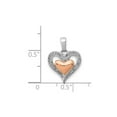 thumbnail image 2 of Sterling Silver Double Heart Pendant Necklace with Accent Diamonds and Chain for Women, 2 of 5