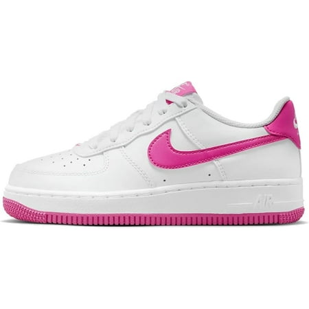 Nike Air Force 1 Big Kids' Shoes Color: White/Laser Fuchsia Size: 6.5Y