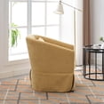 thumbnail image 5 of Smilegend Modern 360-Degree Swivel Accent Armchair, Linen Blend Upholstered Chair with Metal Legs and Comfortable Foam Padding, for Living Room, Bedroom, Office, Mustard Yellow, 5 of 8
