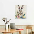 thumbnail image 3 of Acheng Easter Canvas Wall Art, Bunny Cute Rabbit Flower Spring Vintage Watercolor Square Framed Paintings Print on Canvas Artwork for Bedroom Living Room Home Office Decoration picture 1, 3 of 5