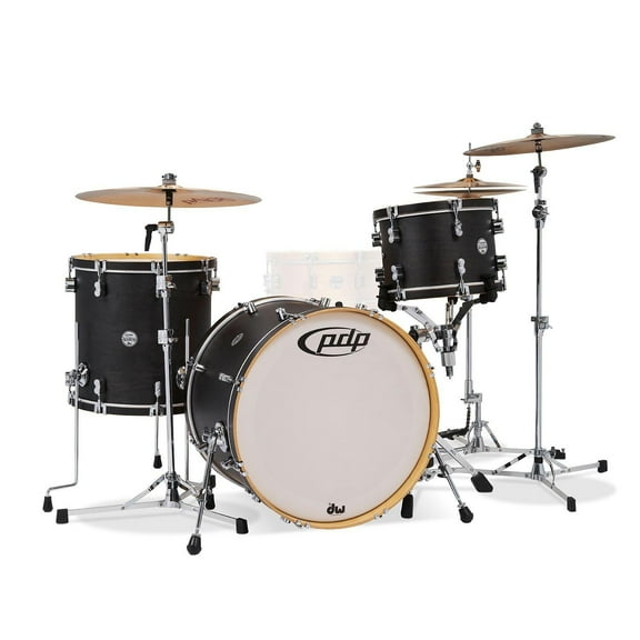 Pacific Drums & Percussion PDCC2213EE 22 in. Kick Classic Kit Drum Set, Ebony & Ebony Hoops