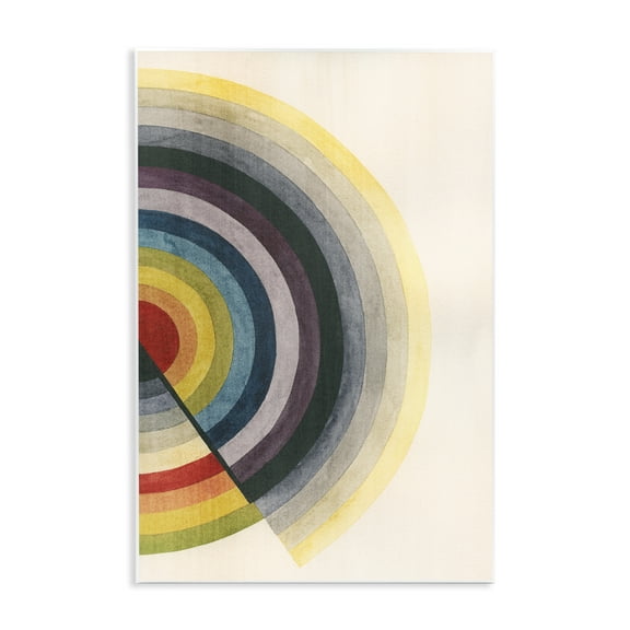 Stupell Industries Round Centric Pattern Abstract Painting Unframed Art Print Wall Art, 10 x 15