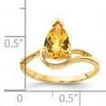 thumbnail image 2 of Primal Gold 14 Karat Yellow Gold 9x6mm Pear Citrine Checkerboard Ring, 2 of 4