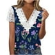 thumbnail image 1 of Mujeres moda verano Sexy pliegue impreso regular mujeres manga corta cuello en V botón Top OAVQHLG3B Store  lin121212, 1 of 4