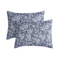 thumbnail image 4 of Marguerite Floral Navy 3-Piece Soft Matelasse Jacquard Cotton Blend Quilt Set - Full/Queen, 4 of 5